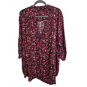 Torrid Womens Floral Harper Blouse Size 3X Dark Romantic Corporate Chic Siren